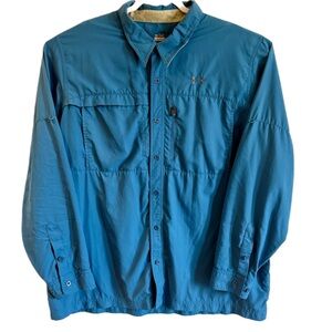 Under Armour All Season Gear Button Down Long Sleeve Vented Blur Shirt Size XXL